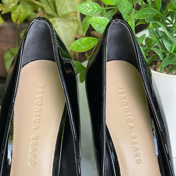 VERONICA BEARD Nathalia pointed toe black patent leather pumps size 7.5 - Picture 8 of 14